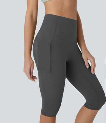 Halara UltraSculpt™ High Waisted Tummy Control Cropped Capri Yoga Leggings with Side Pockets