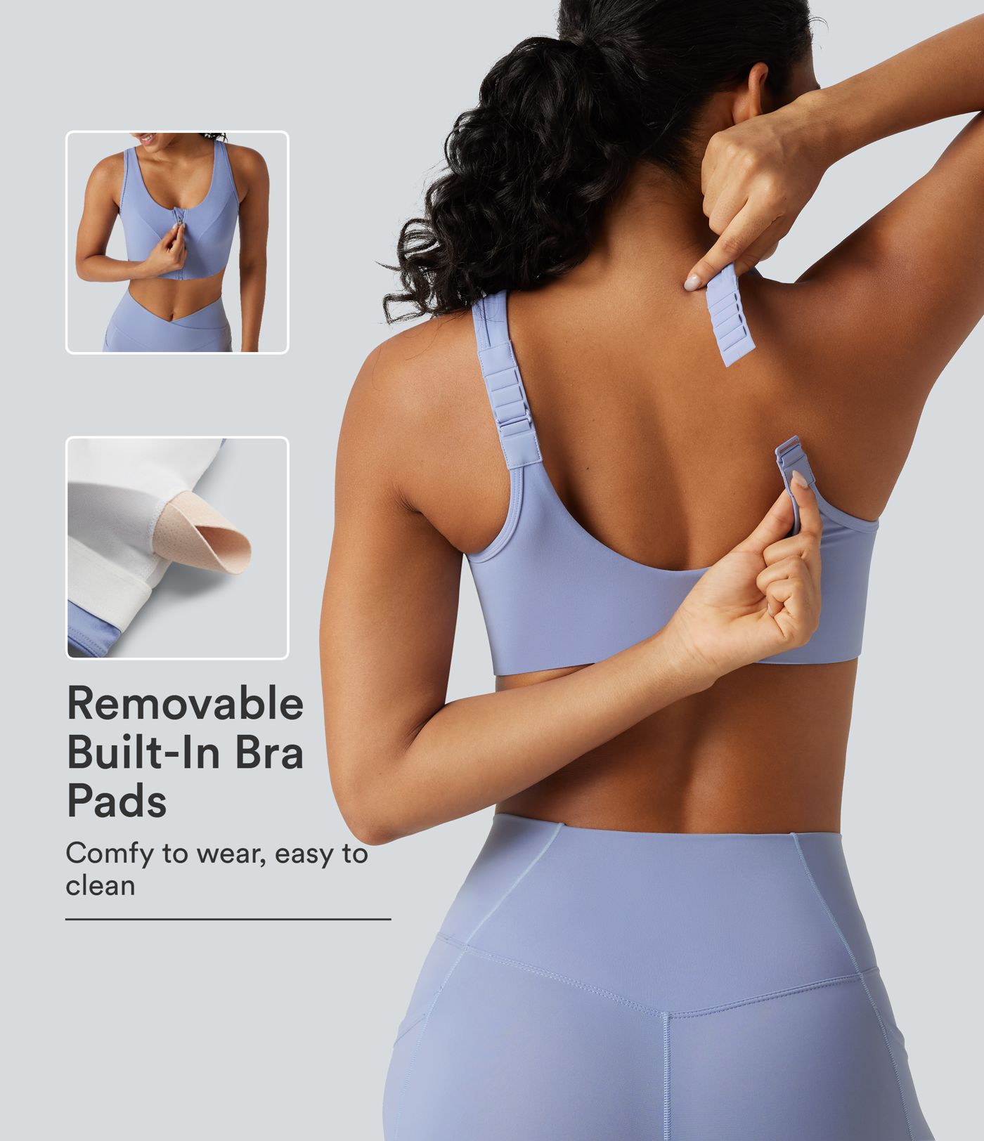 Halara UltraSculpt™ - Yoga-Sport-BH mit mittlerem Support und Reißverschluss Halara UltraSculpt™ - Yoga-Sport-BH mit mittlerem Support und Reißverschluss