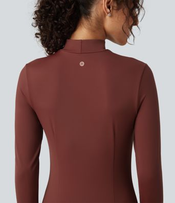 Softlyzero™ Airy - Lässiges Midikleid mit Stehkragen, langen Ärmeln, InstantCool und gestuftem Rüschensaum