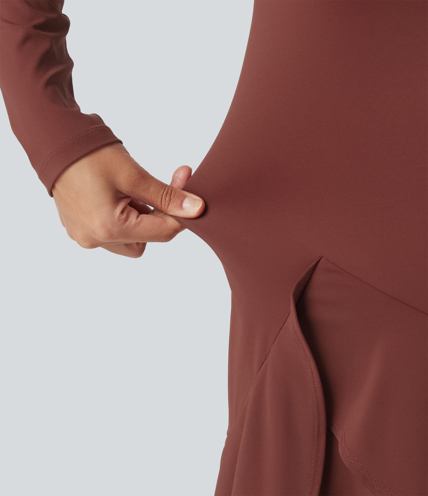 Softlyzero™ Airy - Lässiges Midikleid mit Stehkragen, langen Ärmeln, InstantCool und gestuftem Rüschensaum