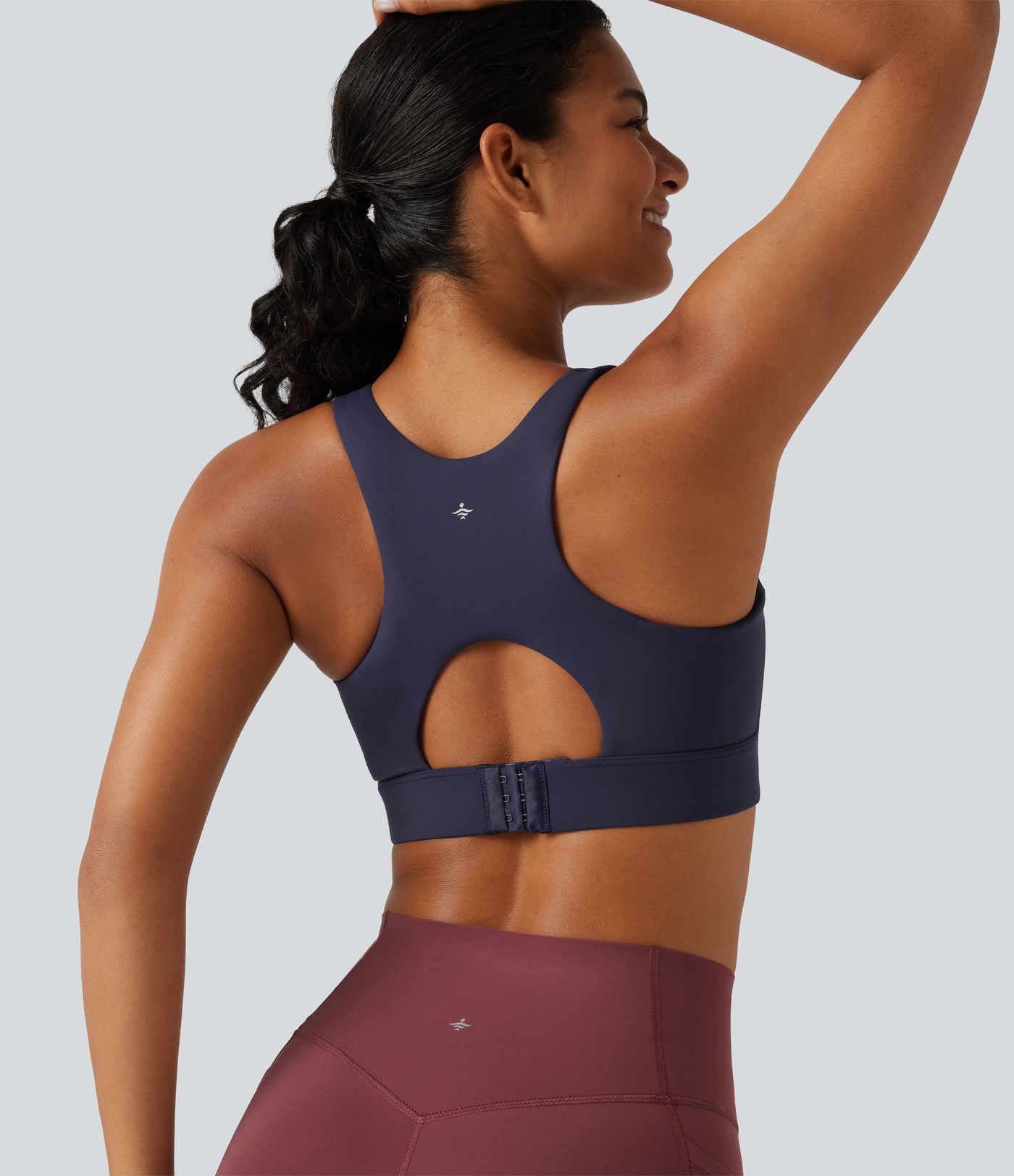 High Support U-Neck Cut-Out Back Non-Removable Pad Running Sports Bra