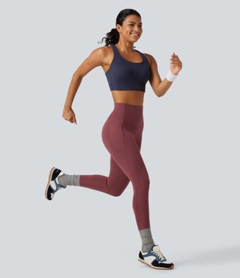 High Support U-Neck Cut-Out Back Non-Removable Pad Running Sports Bra