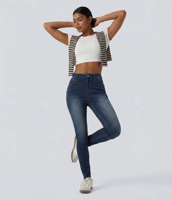 Halara Flex™ High Waisted Casual Skinny Jeans with Pockets Halara Flex™ High Waisted Casual Skinny Jeans with Pockets