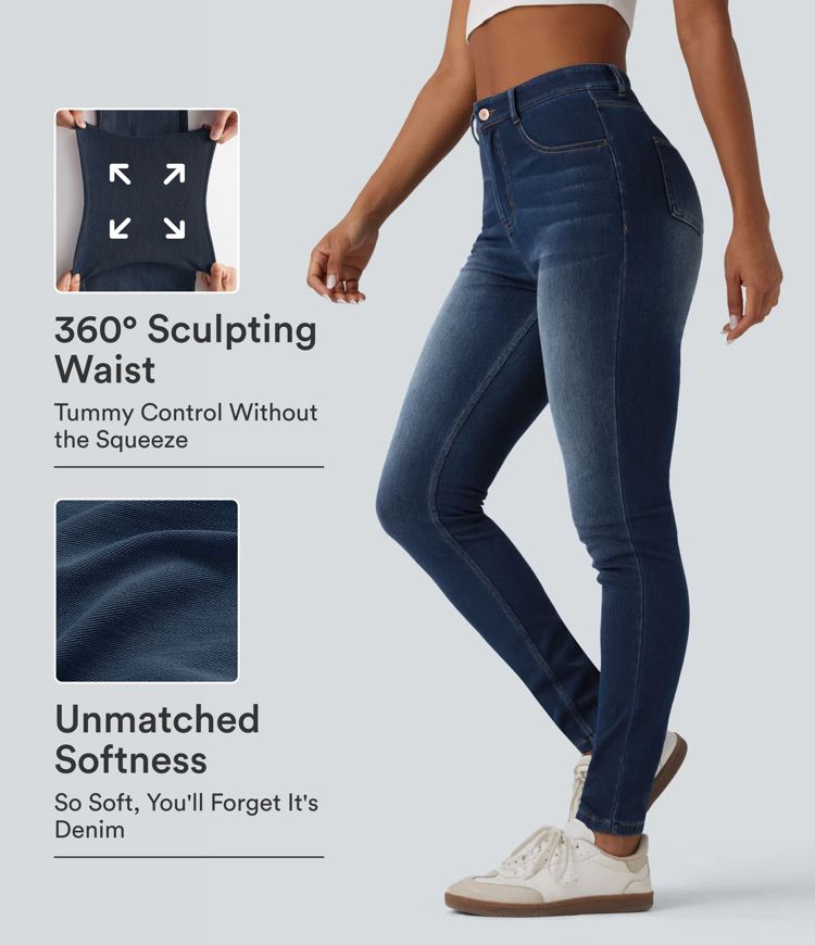 Halara Flex™ High Waisted Casual Skinny Jeans with Pockets Halara Flex™ High Waisted Casual Skinny Jeans with Pockets