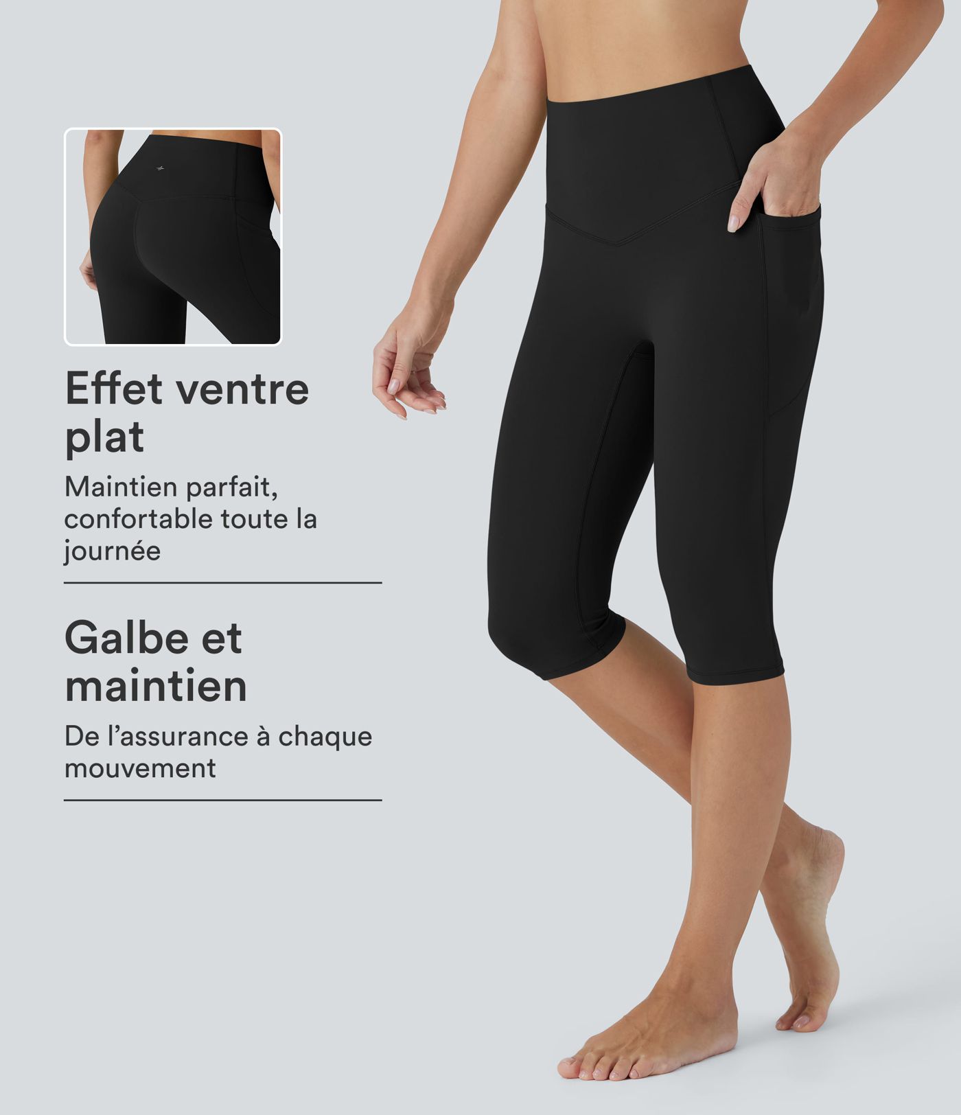 Legging corsaire de yoga gainant taille haute avec poches Halara UltraSculpt™ Legging corsaire de yoga gainant taille haute avec poches Halara UltraSculpt™