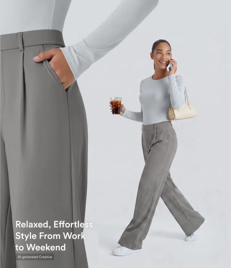 Silent Storm Halara Flex™ DayStretch Pantalon évasé taille haute à poches pour le travail / 2