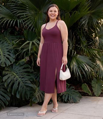 Everyday Plus Size Midi Chill Dress-La Land Everyday Plus Size Midi Chill Dress-La Land