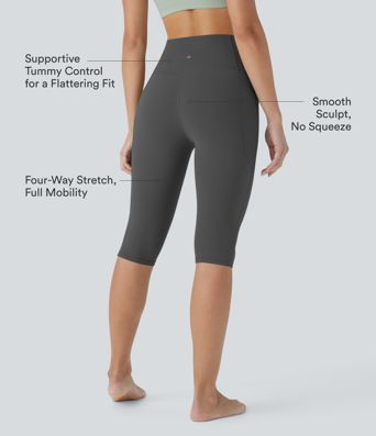 Halara UltraSculpt™ leggings de yoga de talle alto con control abdominal, largo capri y bolsillos Halara UltraSculpt™ leggings de yoga de talle alto con control abdominal, largo capri y bolsillos