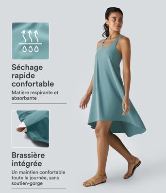 Robe décontractée mi-longue Breezeful™ dos nageur poche latérale fluide asymétrique séchage rapide A-C Robe décontractée mi-longue Breezeful™ dos nageur poche latérale fluide asymétrique séchage rapide A-C