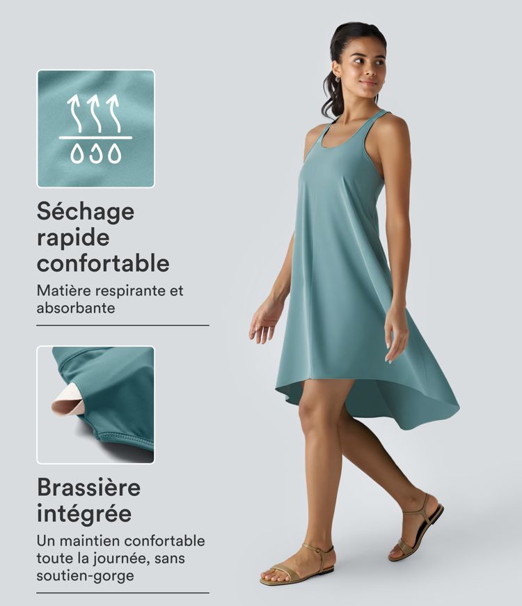 Robe décontractée mi-longue Breezeful™ dos nageur poche latérale fluide asymétrique séchage rapide A-C Robe décontractée mi-longue Breezeful™ dos nageur poche latérale fluide asymétrique séchage rapide A-C