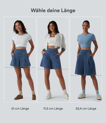 Halara Flex™ - Lässige Baggy-Shorts aus Denim mit hohem Bund und mehreren Taschen - 18,7 cm Halara Flex™ - Lässige Baggy-Shorts aus Denim mit hohem Bund und mehreren Taschen - 18,7 cm
