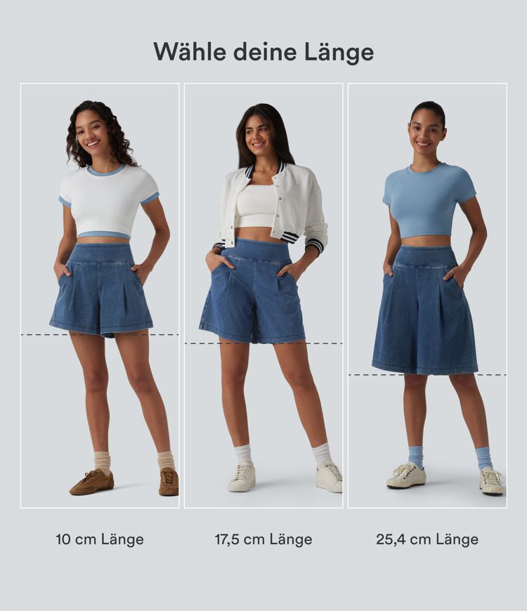 Halara Flex™ - Lässige Baggy-Shorts aus Denim mit hohem Bund und mehreren Taschen - 18,7 cm Halara Flex™ - Lässige Baggy-Shorts aus Denim mit hohem Bund und mehreren Taschen - 18,7 cm