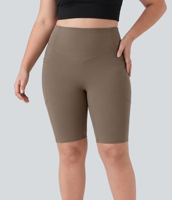 Short cycliste d’entraînement 23cm grande taille Halara UltraSculpt™ taille haute gainant effet liftant fessiers avec poches Short cycliste d’entraînement 23cm grande taille Halara UltraSculpt™ taille haute gainant effet liftant fessiers avec poches
