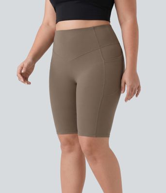 Short cycliste d’entraînement 23cm grande taille Halara UltraSculpt™ taille haute gainant effet liftant fessiers avec poches Short cycliste d’entraînement 23cm grande taille Halara UltraSculpt™ taille haute gainant effet liftant fessiers avec poches