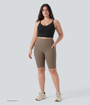 Short cycliste d’entraînement 23cm grande taille Halara UltraSculpt™ taille haute gainant effet liftant fessiers avec poches Short cycliste d’entraînement 23cm grande taille Halara UltraSculpt™ taille haute gainant effet liftant fessiers avec poches