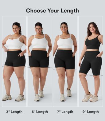 Plus Size Halara UltraSculpt™ High Waisted Scrunch Butt Lifting Tummy Control Shaping Training Biker Shorts 7'' with Pockets