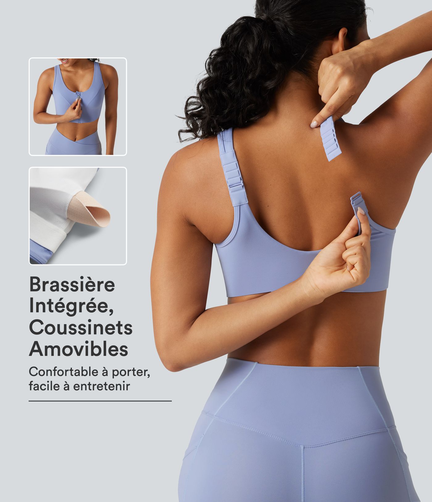 Brassière de yoga Halara UltraSculpt™ maintien moyen zippée avec coussinets amovibles Brassière de yoga Halara UltraSculpt™ maintien moyen zippée avec coussinets amovibles