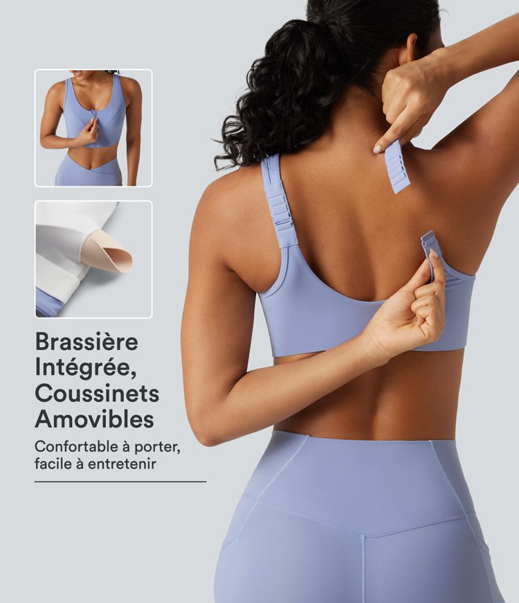 Brassière de yoga Halara UltraSculpt™ maintien moyen zippée avec coussinets amovibles Brassière de yoga Halara UltraSculpt™ maintien moyen zippée avec coussinets amovibles