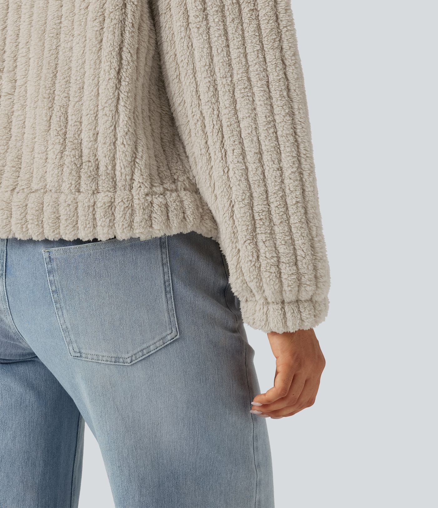 Long Sleeve Casual Sherpa Jacket Long Sleeve Casual Sherpa Jacket