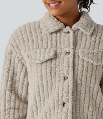 Long Sleeve Casual Sherpa Jacket Long Sleeve Casual Sherpa Jacket