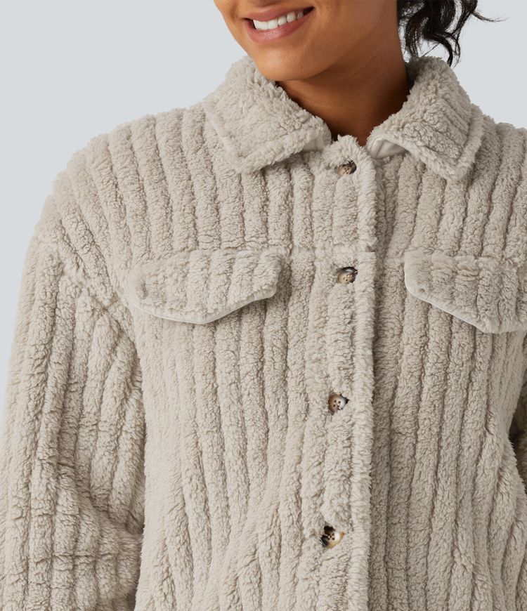 Long Sleeve Casual Sherpa Jacket Long Sleeve Casual Sherpa Jacket