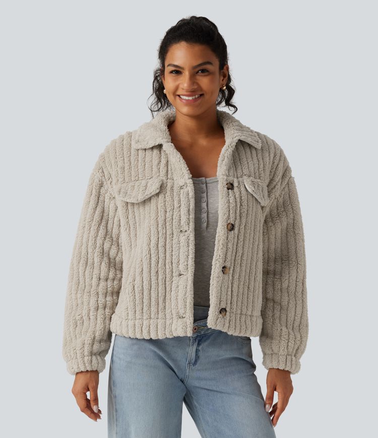 Long Sleeve Casual Sherpa Jacket Long Sleeve Casual Sherpa Jacket