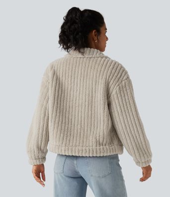 Long Sleeve Casual Sherpa Jacket Long Sleeve Casual Sherpa Jacket