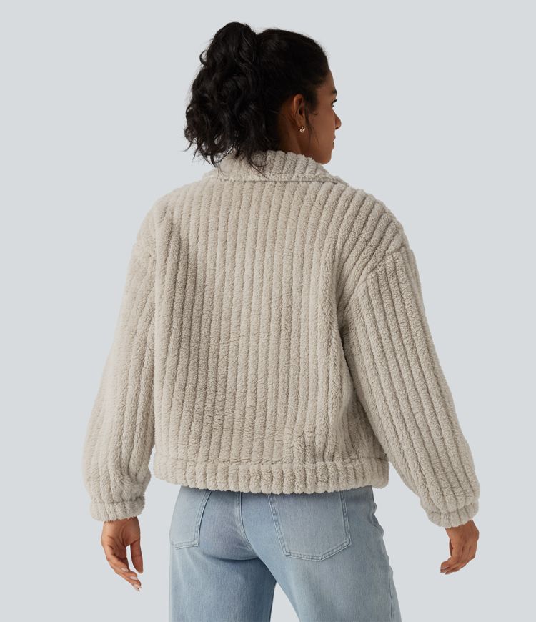 Long Sleeve Casual Sherpa Jacket Long Sleeve Casual Sherpa Jacket