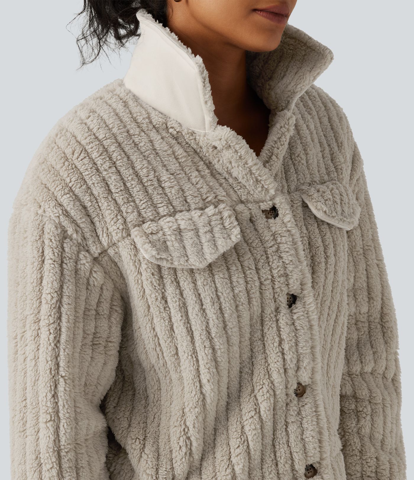 Long Sleeve Casual Sherpa Jacket Long Sleeve Casual Sherpa Jacket