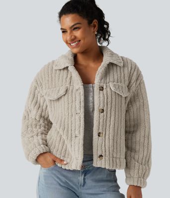 Long Sleeve Casual Sherpa Jacket Long Sleeve Casual Sherpa Jacket