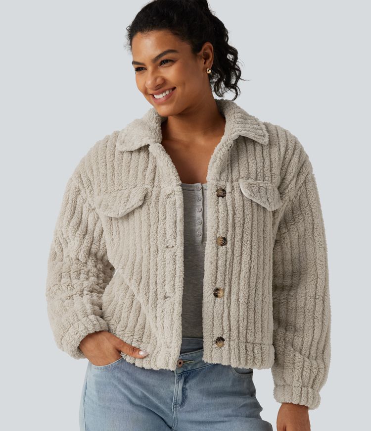 Long Sleeve Casual Sherpa Jacket Long Sleeve Casual Sherpa Jacket