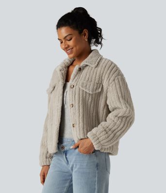 Long Sleeve Casual Sherpa Jacket Long Sleeve Casual Sherpa Jacket