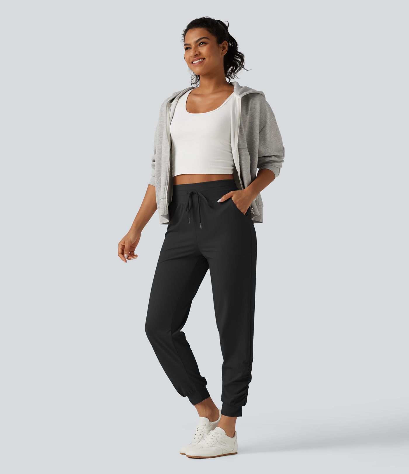 Halara UltraSculpt™ High Waisted Drawstring Ruched Yoga Joggers with Pockets Halara UltraSculpt™ High Waisted Drawstring Ruched Yoga Joggers with Pockets