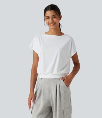 Round Neck Short Sleeve InstantCool Quick Dry Yoga Sports Top Round Neck Short Sleeve InstantCool Quick Dry Yoga Sports Top