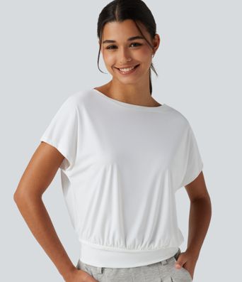 Round Neck Short Sleeve InstantCool Quick Dry Yoga Sports Top Round Neck Short Sleeve InstantCool Quick Dry Yoga Sports Top