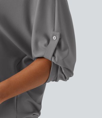 V Neck Long Sleeve Work Blouse V Neck Long Sleeve Work Blouse