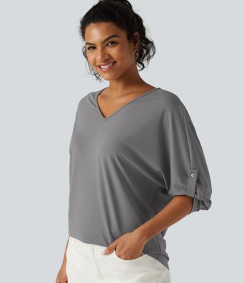 V Neck Long Sleeve Work Blouse V Neck Long Sleeve Work Blouse