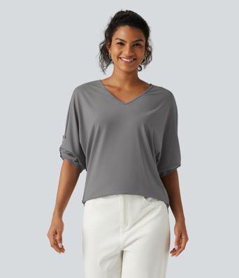 V Neck Long Sleeve Work Blouse V Neck Long Sleeve Work Blouse