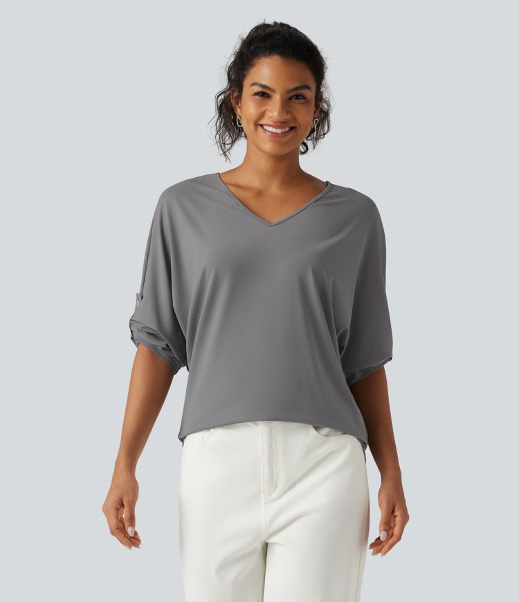 V Neck Long Sleeve Work Blouse V Neck Long Sleeve Work Blouse