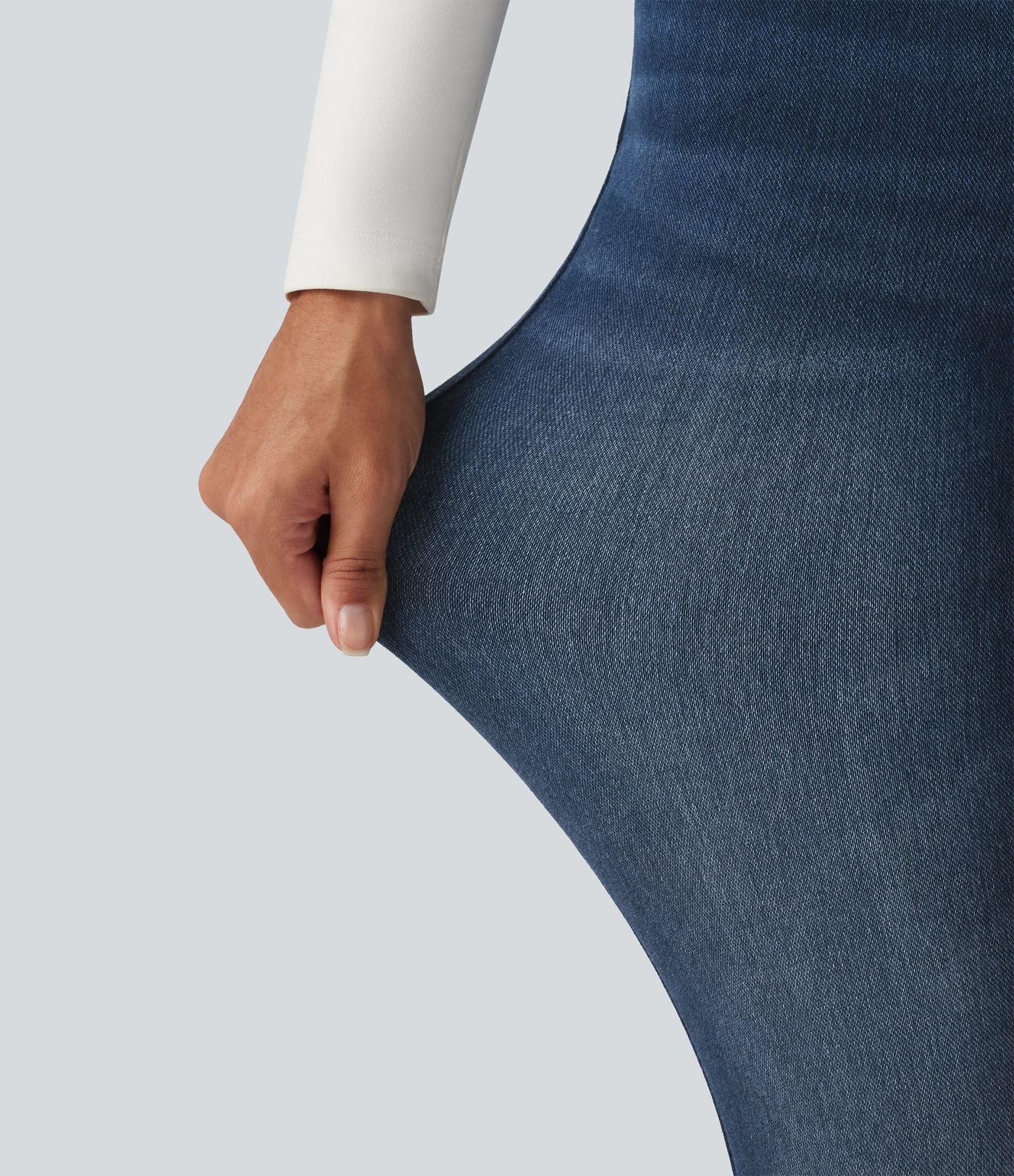 Halara Flex™ - Lässige Jeans aus Fleece-Denim mit mittelhohem Bund und mehreren Taschen - skinny fit