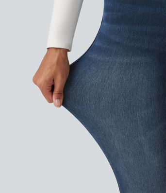 Halara Flex™ - Lässige Jeans aus Fleece-Denim mit mittelhohem Bund und mehreren Taschen - skinny fit