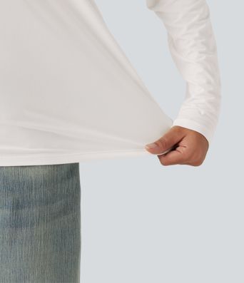 V Neck Dropped Long Sleeve Casual T-Shirt