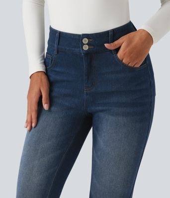 Halara Flex™ - Lässige Jeans aus Fleece-Denim mit mittelhohem Bund und mehreren Taschen - skinny fit