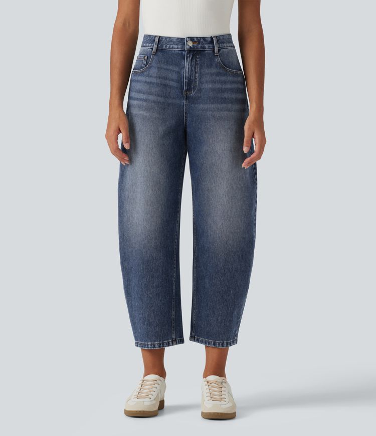 Jean Halara Flex™ taille mi-haute coupe barrel avec poches