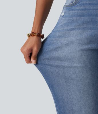 High Waisted Casual Jeans with Pockets High Waisted Casual Jeans with Pockets