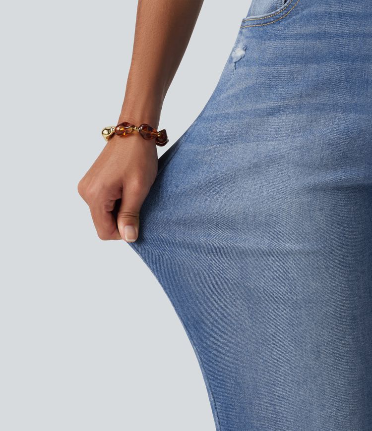 High Waisted Casual Jeans with Pockets High Waisted Casual Jeans with Pockets