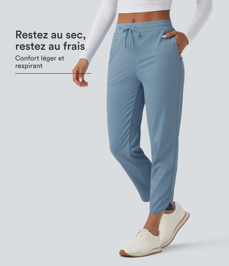 Pantalon de golf fuselé, taille mi-haute, cordon, ourlet courbé, séchage rapide, avec poches—UPF40+ Pantalon de golf fuselé, taille mi-haute, cordon, ourlet courbé, séchage rapide, avec poches—UPF40+