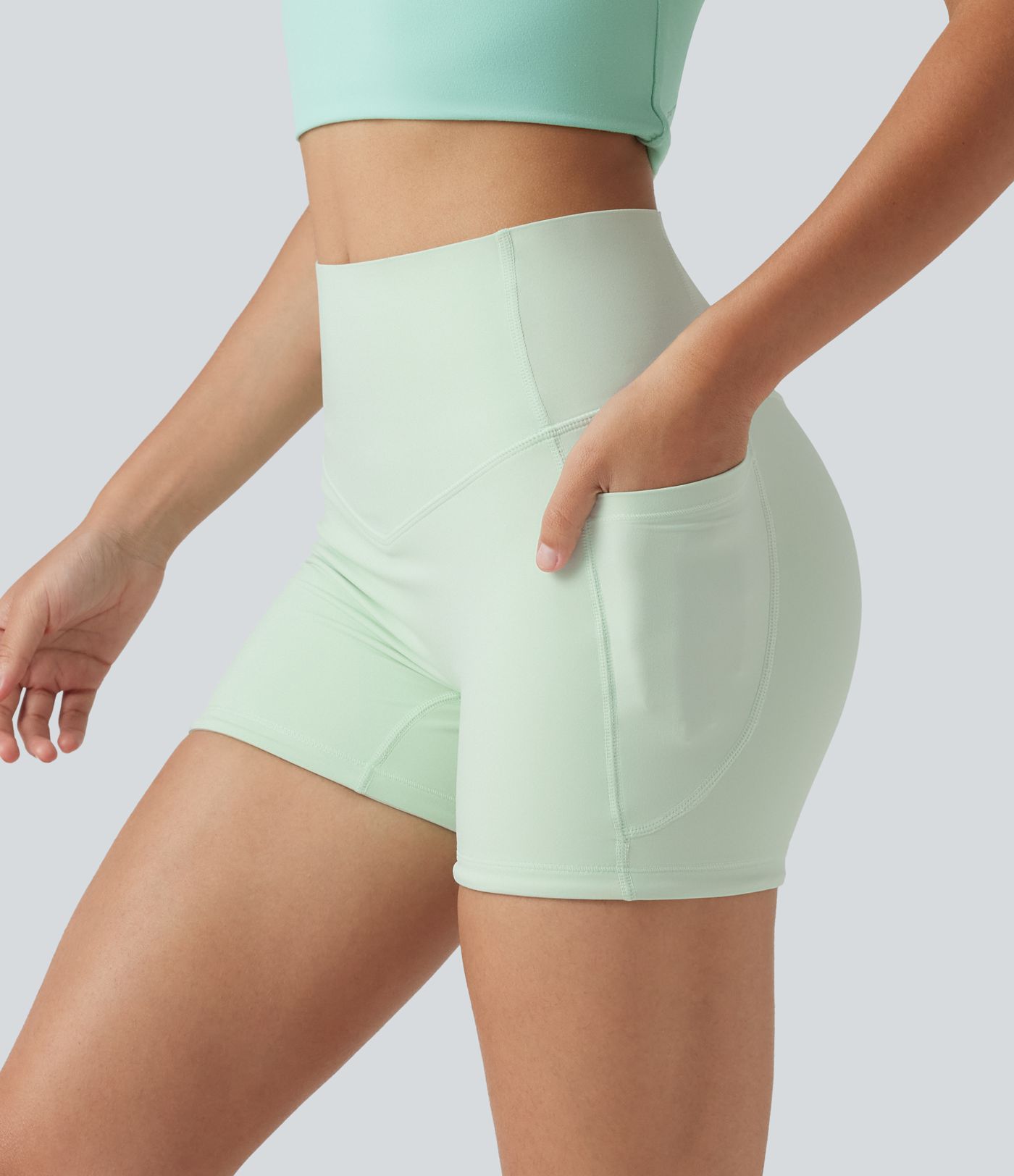 Halara UltraSculpt™ High Waisted Tummy Control Shaping Training Biker Shorts 3'' with Pockets Halara UltraSculpt™ High Waisted Tummy Control Shaping Training Biker Shorts 3'' with Pockets