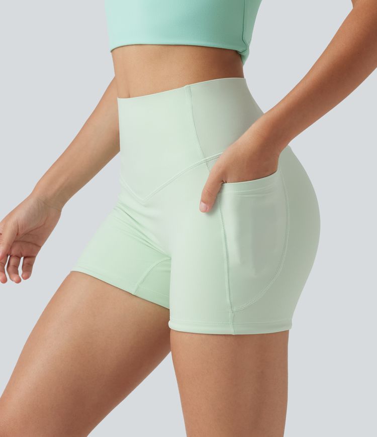 Halara UltraSculpt™ High Waisted Tummy Control Shaping Training Biker Shorts 3'' with Pockets Halara UltraSculpt™ High Waisted Tummy Control Shaping Training Biker Shorts 3'' with Pockets