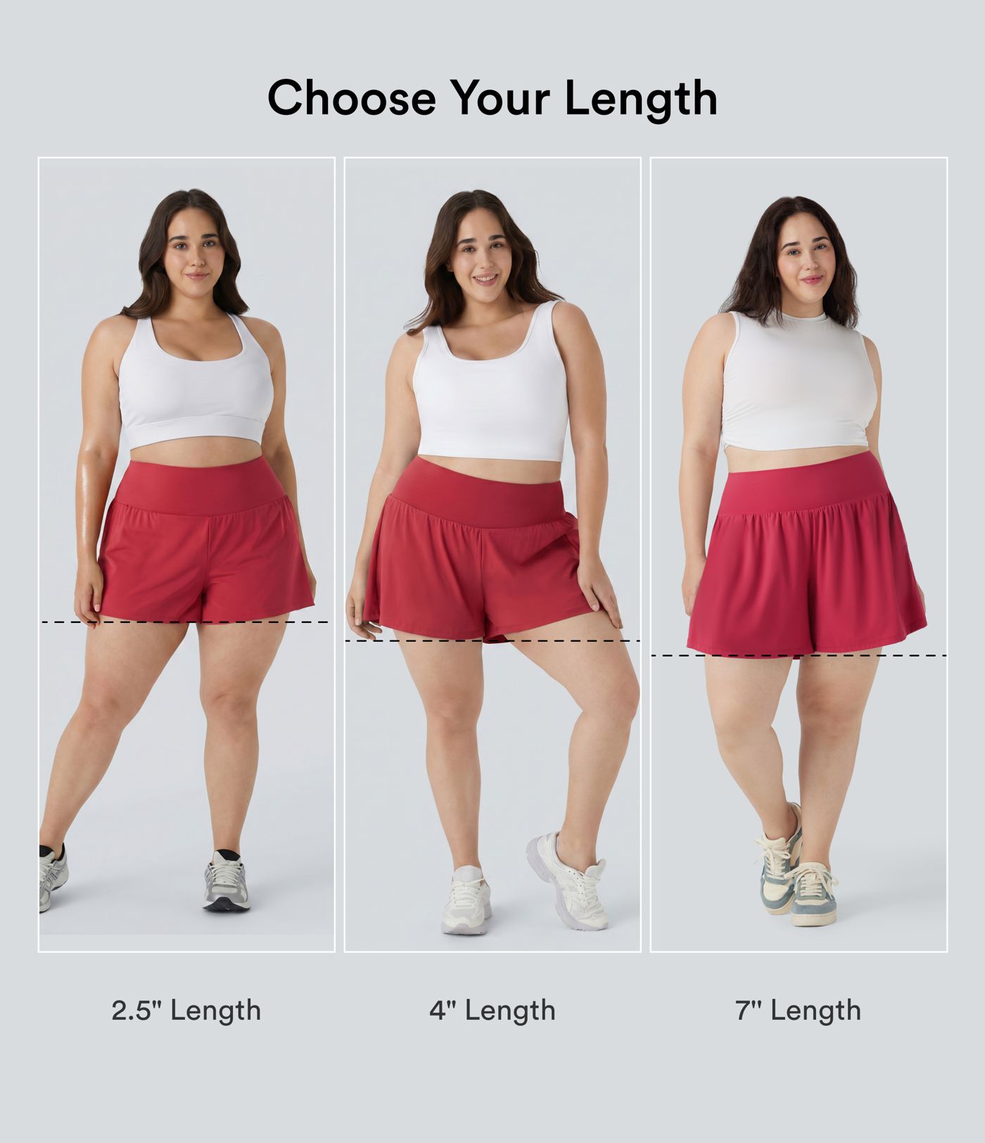 SoftlyZero™ Airy Super High Waisted 2-in-1 InstantCool Yoga Plus Size Shorts 7" with Pockets